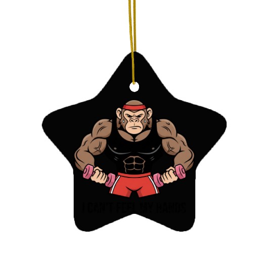 Monkey Gains – Funny Gym Design Ceramic Ornaments