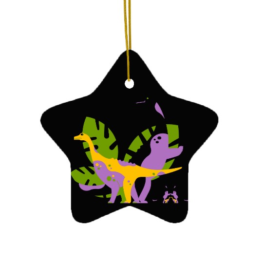 2 dino Ceramic Ornaments