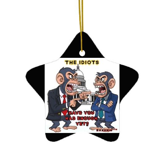 U.S. Political Monkey Showdown Ceramic Ornaments