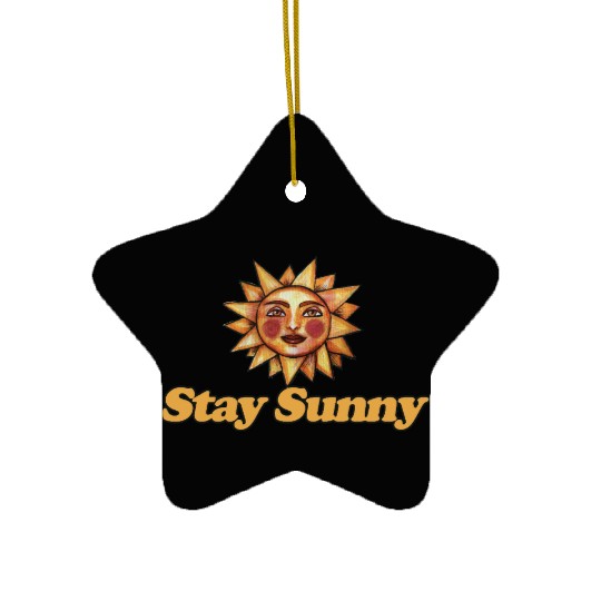 Sun and Smiley Face Motivational Design Ceramic Ornaments