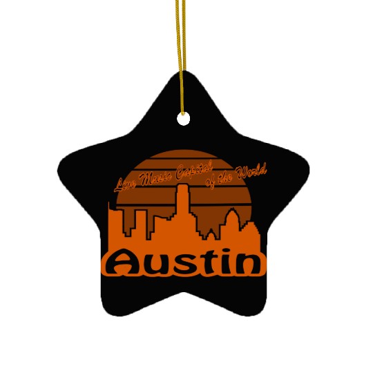 Austin Texas burnt orange Ceramic Ornaments