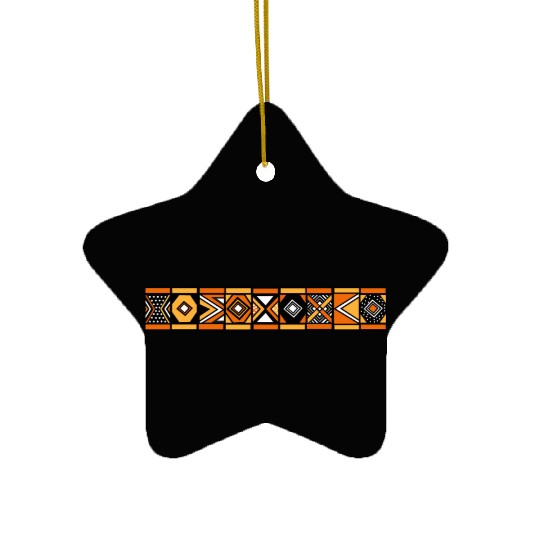 African stripe pattern Ceramic Ornaments