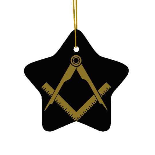 Masonic symbol, squaring the circle, freemason Ceramic Ornaments