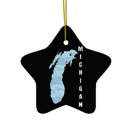 Lake Michigan Great Lakes Ceramic Ornaments