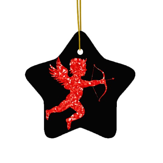 Ruby Martin74 Cupid Silhouette Ceramic Ornaments