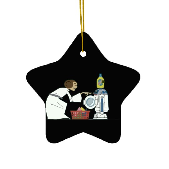 Funny Star Wars r2d2 and Leia comic Ceramic Ornaments