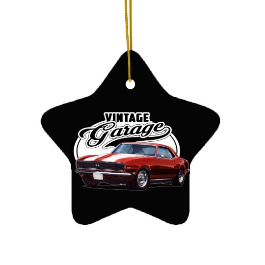 Vintage Camaro Garage Ceramic Ornaments