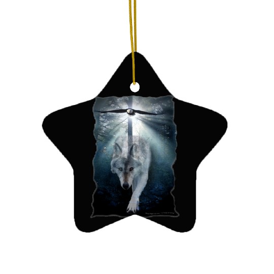 WOLF & EAGLE Ceramic Ornaments