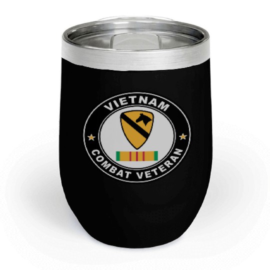 1st Cavalry Division Vietnam Combat Veteran Chill Wine Tumblers