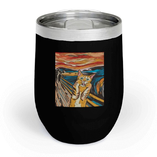 The scream of the cat Chill Wine Tumblers