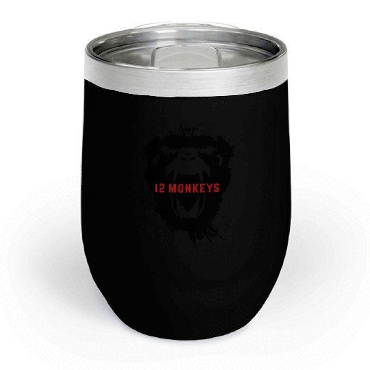 12 Monkeys Scream Stencil Tv Series 2015 Chill Wine Tumblers