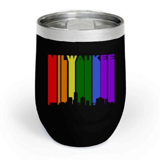 Milwaukee Wisconsin Rainbow LGBT Gay Pride Chill Wine Tumblers