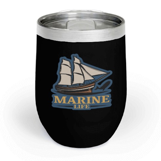 marine life logo Chill Wine Tumblers