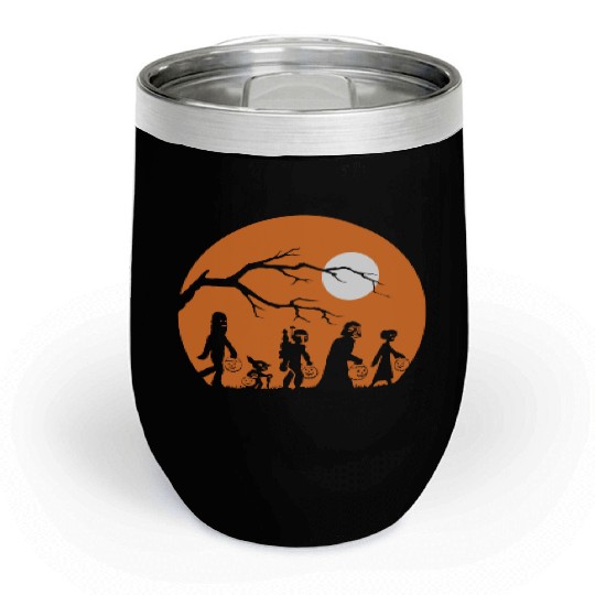 Star Wars Trick Or Treat Halloween Silhouette Prem Chill Wine Tumblers