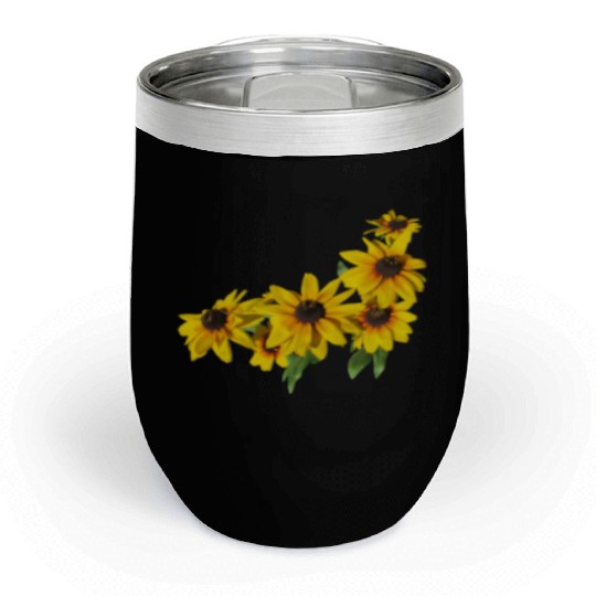 flowers lilies tulips orchids sunflower dahlia ger Chill Wine Tumblers