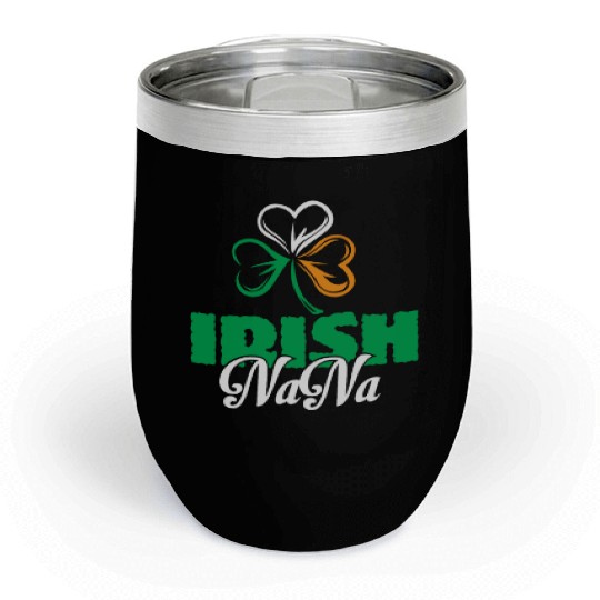 Irish Nana Shamrock Clover - Cute Irish Chill Wine Tumblers