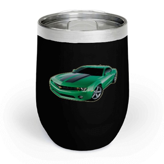 GREEN CHEVY CAMARO Chill Wine Tumblers