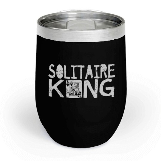 Solitaire King Card Games Fun Chill Wine Tumblers