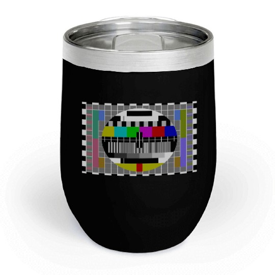 TV Video Test Pattern Screen Chill Wine Tumblers