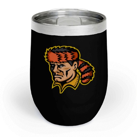 Davy Crockett Mascot Chill Wine Tumblers