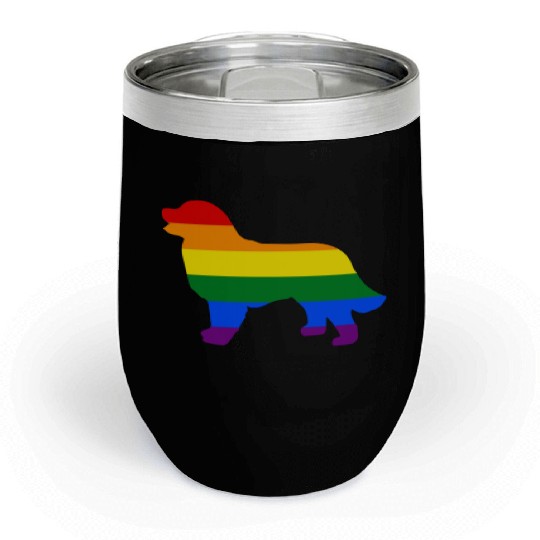 Gay Pride Dog Bernese Mountain Dog Gay Pride Dog Apparel Chill Wine Tumblers
