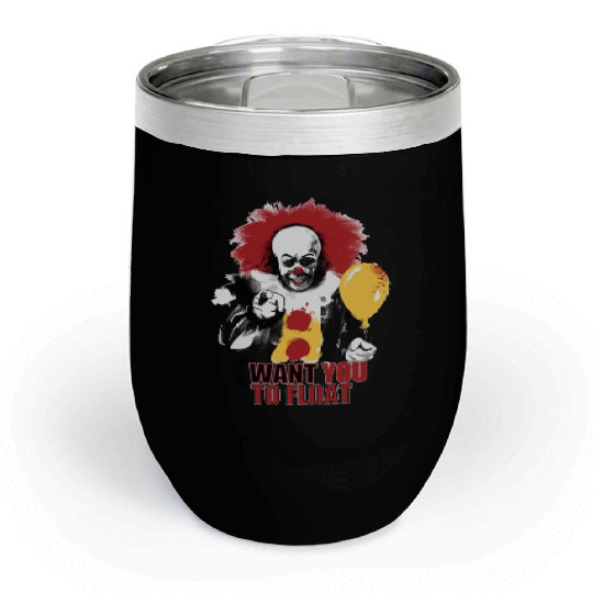 Creepy Pennywise LIGHT Version Art Character Chill Wine Tumblers