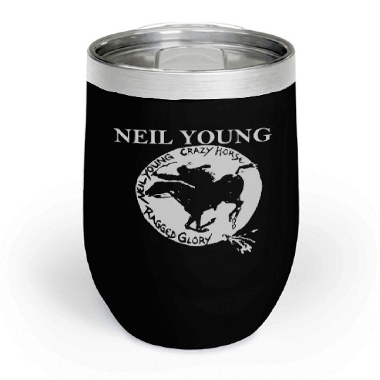 Neil Young Crazy Horse Unisex Retro Rock Horse Chill Wine Tumblers