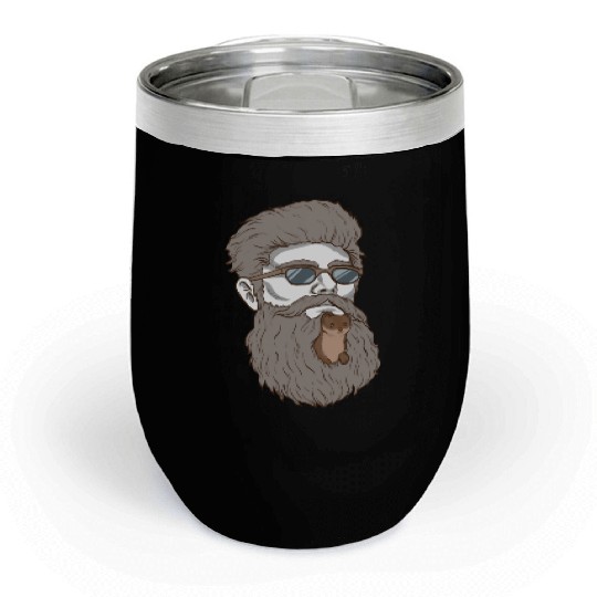 Beard Weasel Funny Beard Design Chill Wine Tumblers