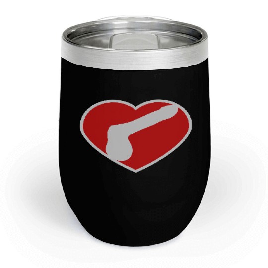 logo i love heart gay gay cock lover penis big man Chill Wine Tumblers
