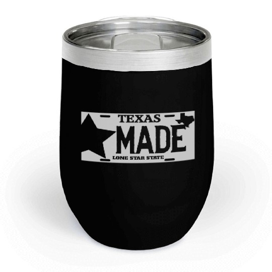 Texas - texas made lone star license plate Chill Wine Tumblers