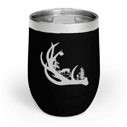 Deer Antler with Buck forest Chill Wine Tumblers