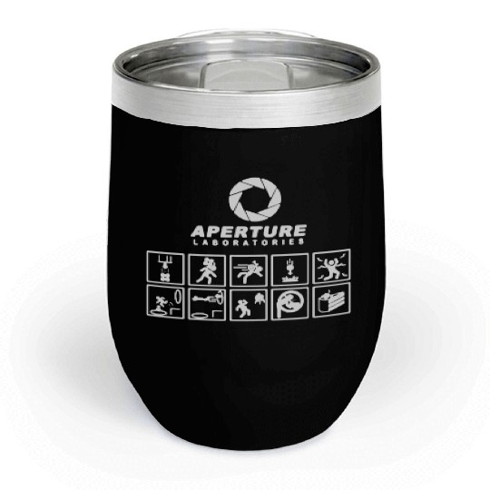 Portal Aperture Science Laboratories Video Game Me Chill Wine Tumblers
