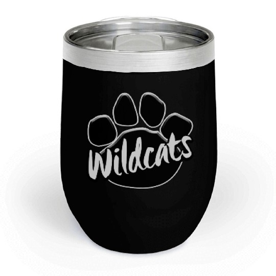 Wildcats Paw Print Mascot School Pride Chill Wine Tumblers