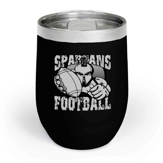 Spartans Football Homecoming Sports School Pride Chill Wine Tumblers