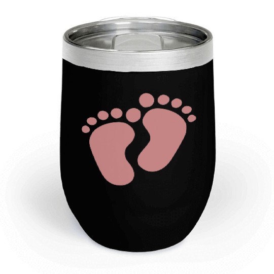 Baby Feet Pastel Pink Pregnancy Maternity Chill Wine Tumblers