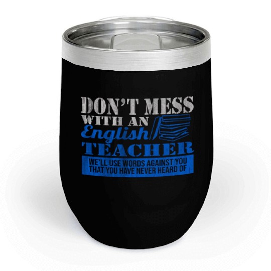 English Teacher Vocabulary Chill Wine Tumblers