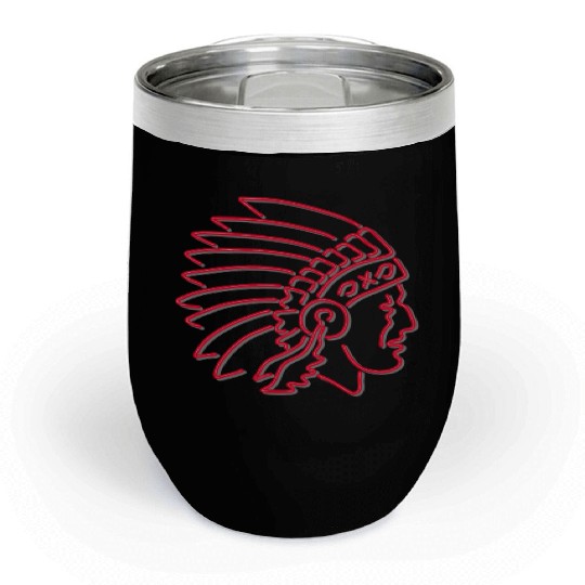Native American Indian Chief Neon Sign Chill Wine Tumblers
