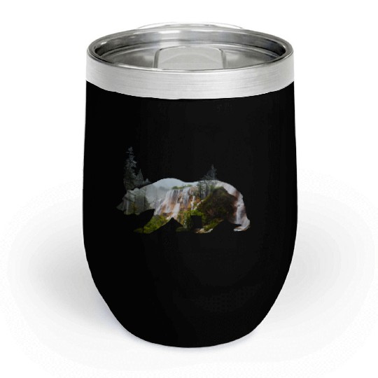 Baer grizzly national parc california nature wood Chill Wine Tumblers