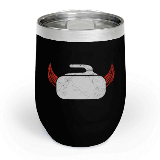 Curling Devil Ice Sports Sweeper Ice Rink Gift Chill Wine Tumblers