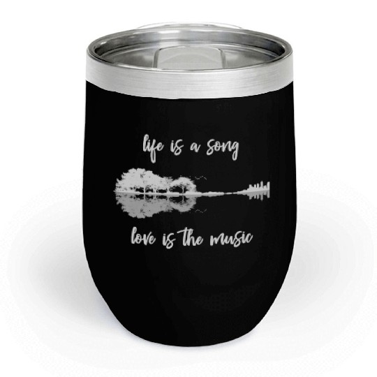 Life Is A Song Nature Guitar Forest Music Lyrics Chill Wine Tumblers