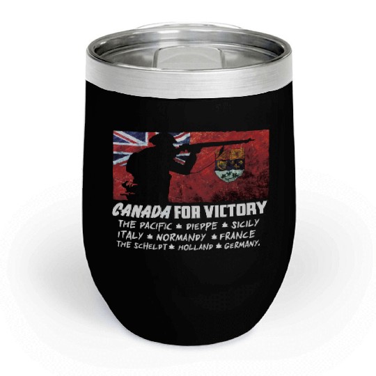 Canadian World War 2 Battles Chill Wine Tumblers
