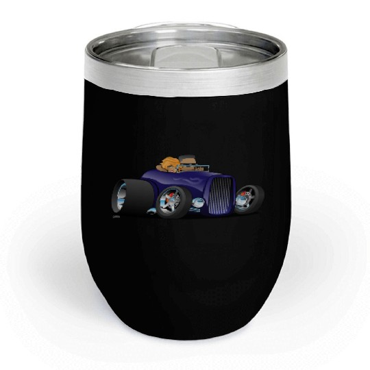 Highboy hot rod deep purple roadster Chill Wine Tumblers