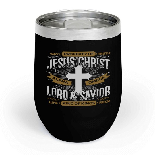 way property of truth jesus christ alpha omega lor Chill Wine Tumblers
