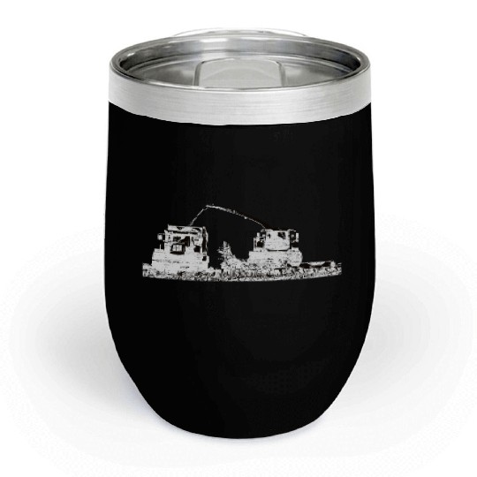 Corn chopper chopping corn maize farmer Chill Wine Tumblers
