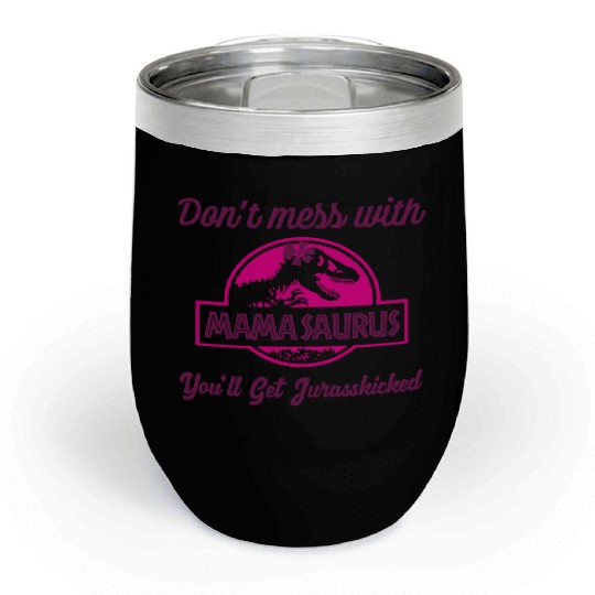 Mamasaurus Rex Dinosaur autism Womens Mother's Day Chill Wine Tumblers