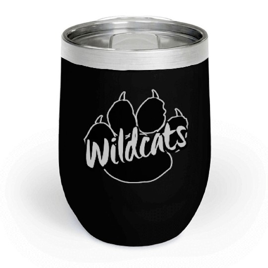 Wildcats Paw Print Back To School Spirit Mascot Chill Wine Tumblers