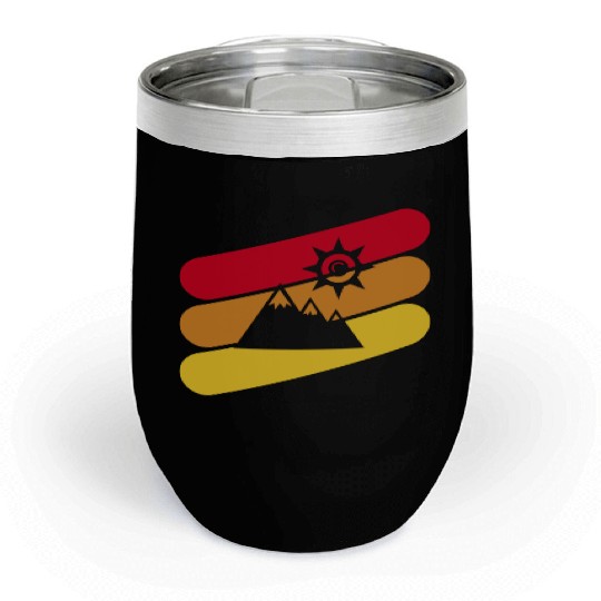 Mountains Mountain Mountaineering Chill Wine Tumblers