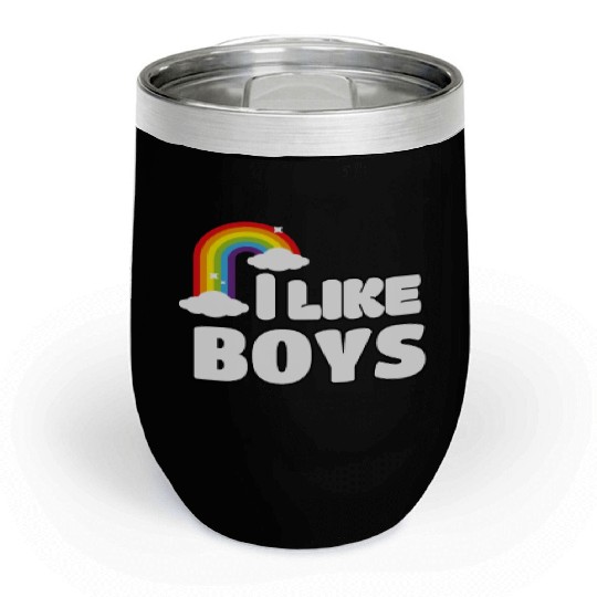 I like Boys LGBT Gay Pride Chill Wine Tumblers