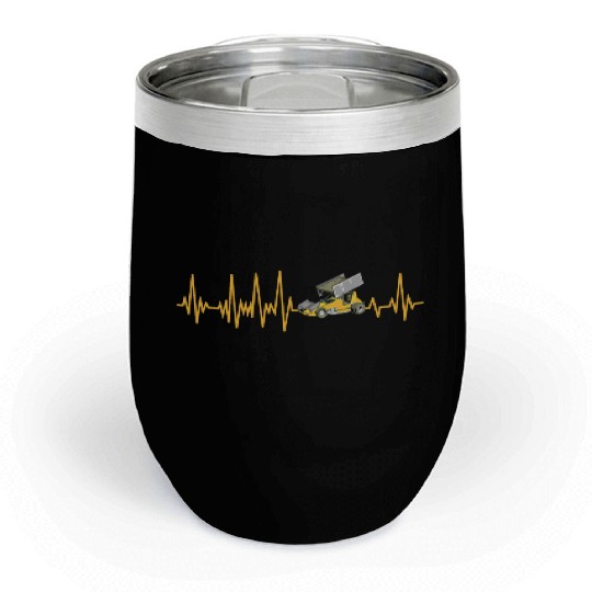 Sprint Car Racing Heartbeat Pulse Chill Wine Tumblers
