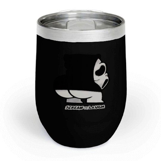 Ghost creature scream or laugh Chill Wine Tumblers